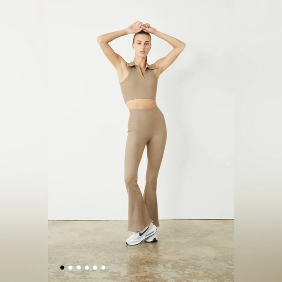 NWT $128 Year of Ours Ribbed Flare Legging in Caribou Size Small - Picture 2 of 12